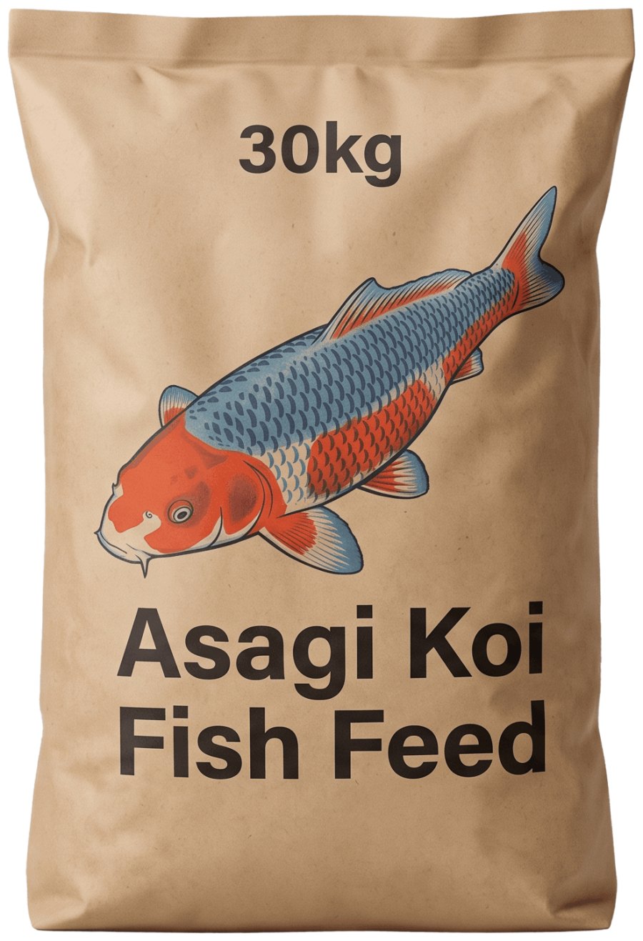 Sigma Taurus Asagi Koi Fish Feed in its 30 kg bag