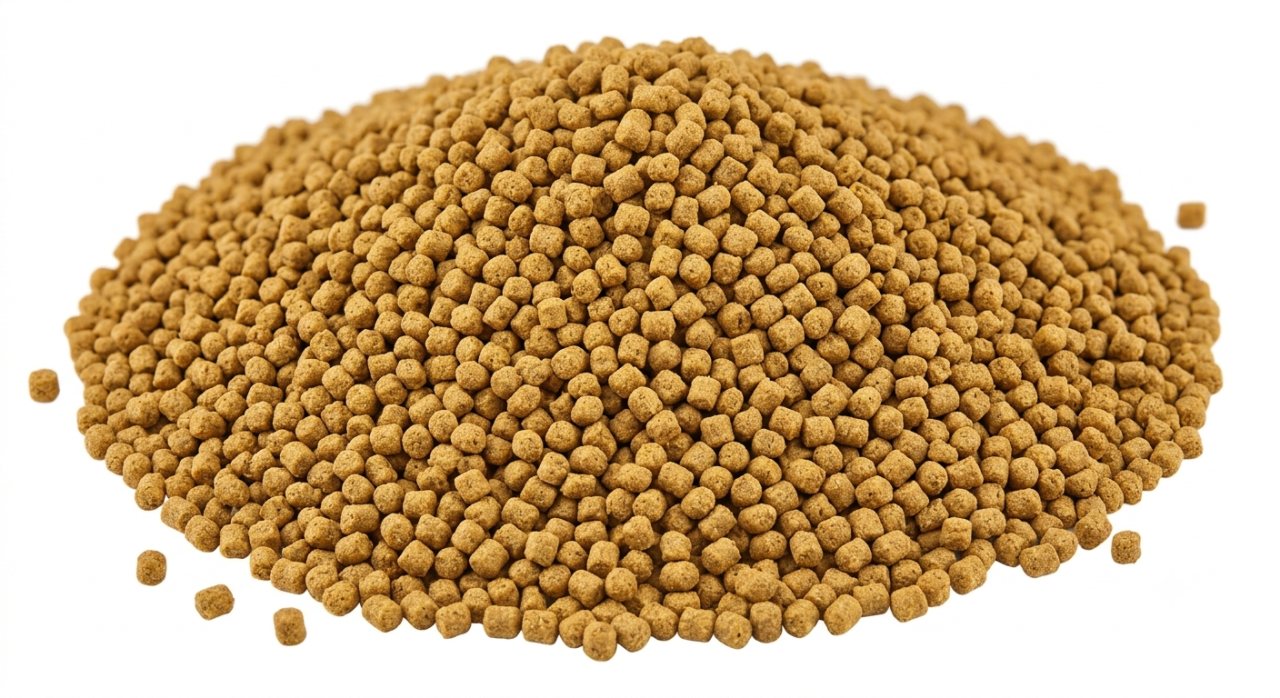 Close-up of Asagi Koi Fish Feed pellets