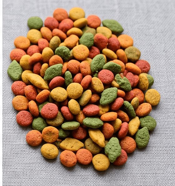Close-up of Butterfly Koi Feed pellets